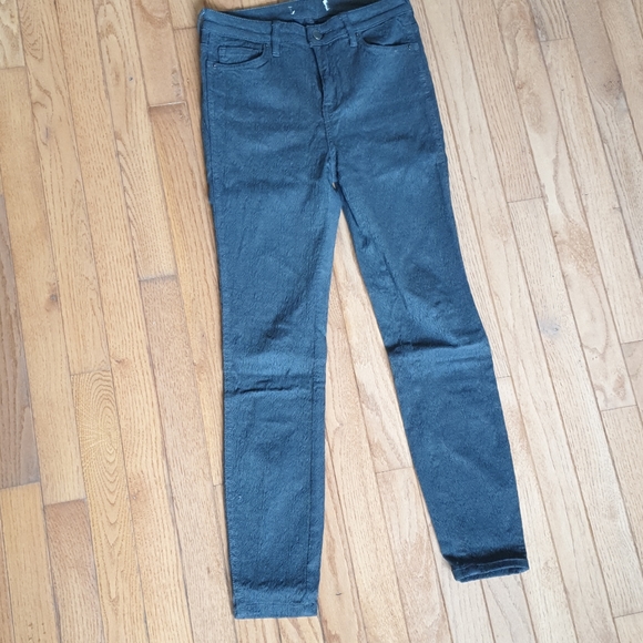 Dark gray high waisted Free People textured pants - Picture 2 of 4